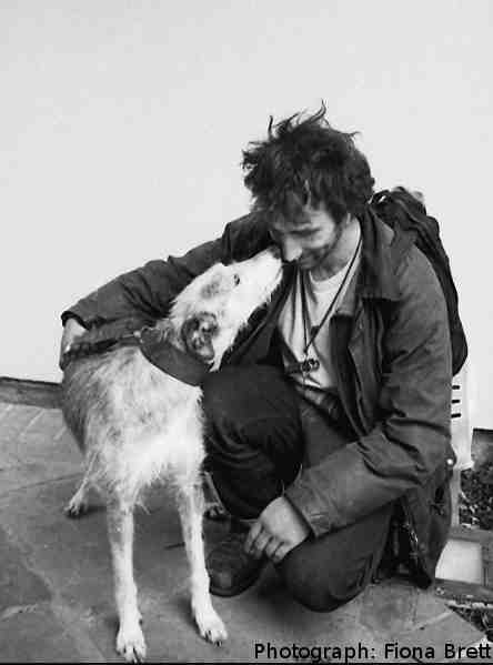 homeless man with dog